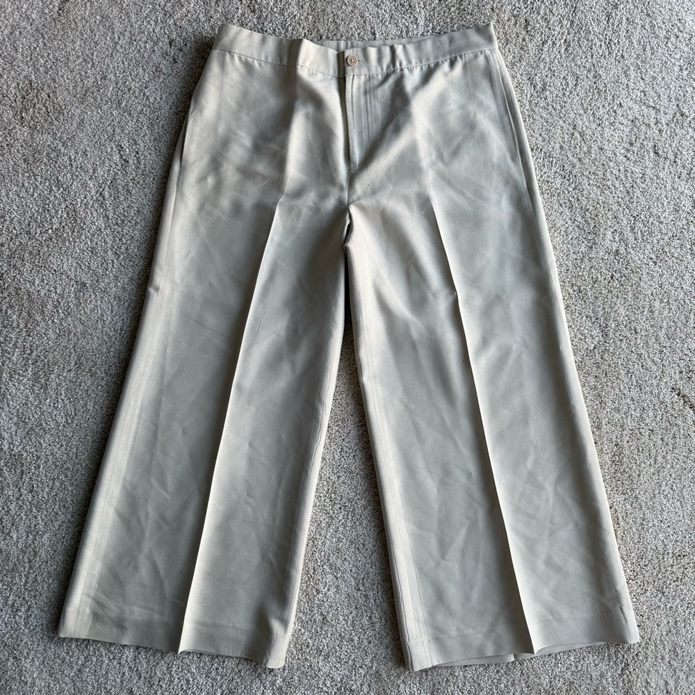 Lauren Ralph Lauren Womens Pants Size 10 Beige Wide Leg Cropped